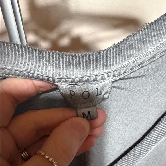 POL Charcoal Short Sleeve V-Neck Top - Picture 2 of 4